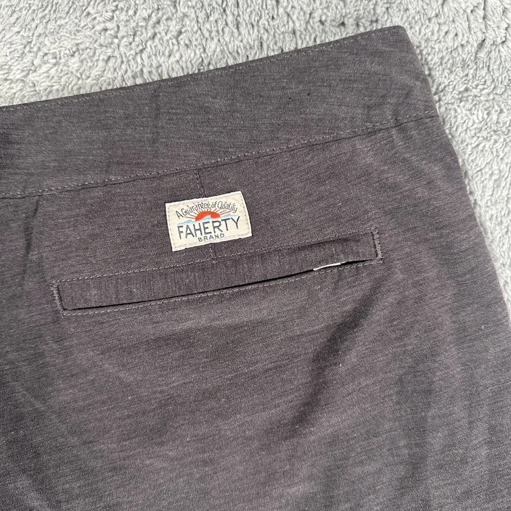 Faherty All Day Shorts Mens 38 Dark Gray Performance Stretch Summer Casual Chino